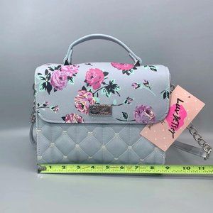 NWT BetseyJohnson floral faux leather crossbody purse